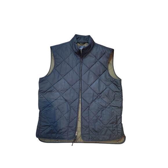J Crew Quilted Vest Women's Sz Medium Outdoor Camping Layered Black Green - Picture 1 of 9